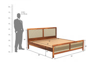 Aaryx Sheesham Wood King Size Bed Without Storage (Honey Finish)