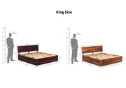 Krenthoris Sheesham Wood King Size Bed With Storage (Walnut Finish)