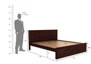 Takshor Sheesham Wood Queen Size Bed Without Storage (Walnut Finish)