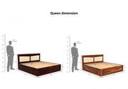 Norvanthos Sheesham Wood Queen Size Bed With Storage (Honey Finish)