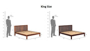 Kashvay Sheesham Wood King Size Bed Without Storage (Honey Finish)