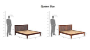 Kashvay Sheesham Wood Queen Size Bed Without Storage (Walnut Finish)