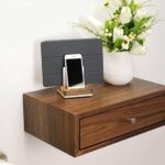 ONIJA Solid Wood Floating nightstand with Drawer and Shelf, mid Century Bedside Table, mid Century Modern End Table nightstand for Bedroom/Livingroom