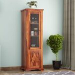 ONIJA Solid sheesham Wood Cabinet with Doors for Storage Unit
