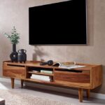 ONIJA Solid Sheesham Wood TV Unit with 2 Drawers