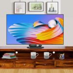ONIJA Solid Wood SHEESHAM Wood Four Drawer Natural TV Entertainment Unit for Living Room