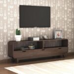 ONIJA Solid Sheesham Wood TV Cabinet with 3 Drawer Storage TV Stand Table Wooden Furniture Entertainment Unit for Living Room Home