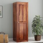 ONIJA  Wooden Wardrobe 1 Door for Clothes - Sheesham Wood Almirah - Large Cupboard Storage Cabinet for Living Room & Bedroom