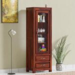 ONIJA  A Beautiful Solid Sheesham Wood Bookshelf/Bookcase |Bookshelf with 2 Drawer & 1 Door Storage | Wooden Bookshelf